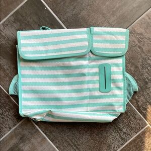 Striped Aqua and White car organizer